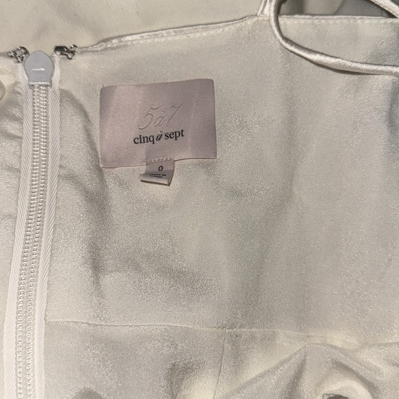 NWOT Cinq à Sept White Cara Draped Tie Waist Mini Dress Size 0 - Picture 3 of 6